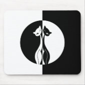 Zwarte en witte katten muismat (Voorkant)
