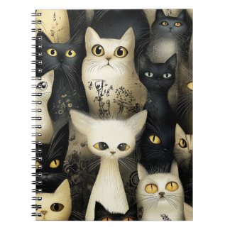 zwarte en witte katten notitieboek