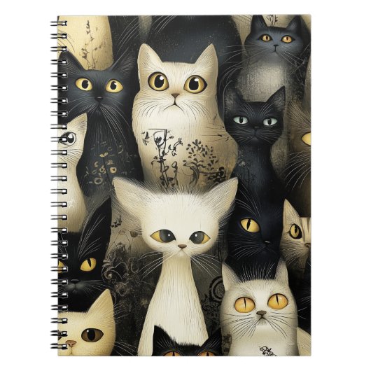 zwarte en witte katten notitieboek (Voorkant)