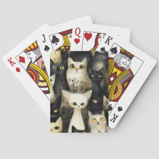 zwarte en witte katten pokerkaarten