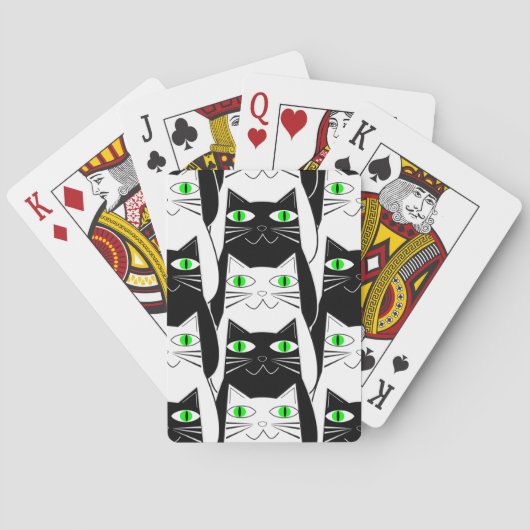 Zwarte en witte katten pokerkaarten (Achterkant)