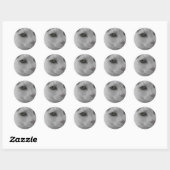 Zwarte en witte katten ronde sticker (Vel)