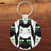 Zwarte en witte katten sleutelhanger (Achterkant)