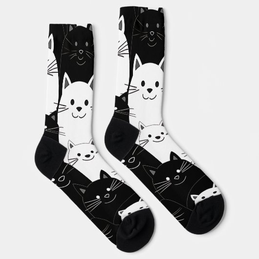 Zwarte en witte katten sokken (Rechts)