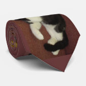 Zwarte en witte Katten Stropdas (Opgerold)