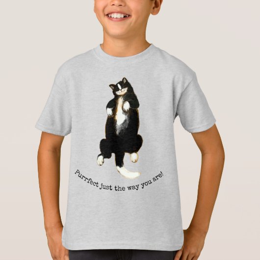 Zwarte en witte katten T-shirt (Voorkant)