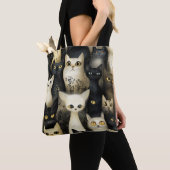 zwarte en witte katten tote bag (Dichtbij)