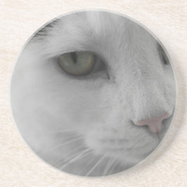 Zwarte en witte katten zandsteen onderzetter