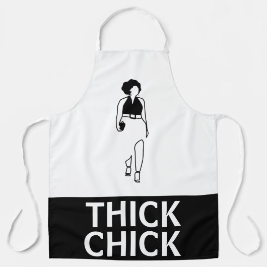 zwarte en witte kattenbaksteen schort (Voorkant)