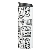 Zwarte en witte kattenmoeder met kattenpoten thermosbeker (Geroteerd rechts)