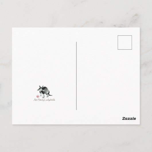 Zwarte en witte kattesuma briefkaart (Achterkant)