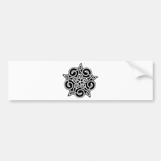 Zwarte en witte Keltische knoop Bumpersticker (Voorkant)