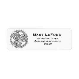 Zwarte en witte Keltische Knot Triskelion Labels
