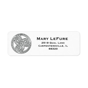 Zwarte en witte Keltische Knot Triskelion Labels