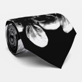 Zwarte en witte kersenbloesems, Stropdas (Opgerold)