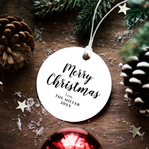 Zwarte en witte kerst bedankjes labels