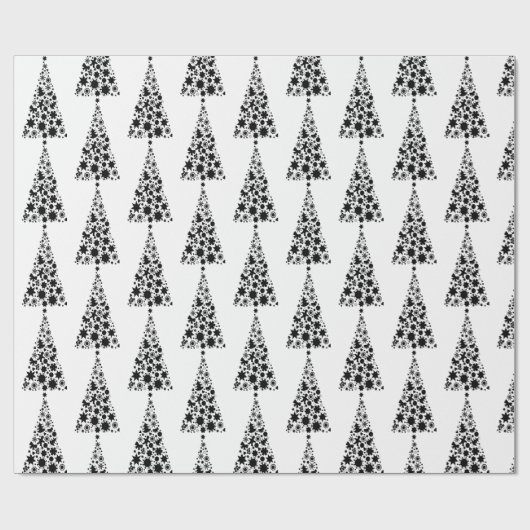 Zwarte en witte kerst cadeaupapier (Vlak)