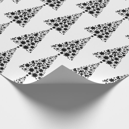 Zwarte en witte kerst cadeaupapier (Hoek)
