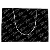 Zwarte en witte kerst elegante typografie groot cadeauzakje (Achterkant)