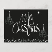 Zwarte en witte kerst feestdagenkaart (Voorkant)