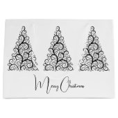 Zwarte en witte kerst groot cadeauzakje (Voorkant)