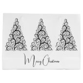 Zwarte en witte kerst groot cadeauzakje (Achterkant)