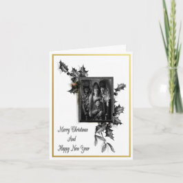 Zwarte en witte kerst kaart