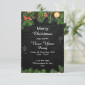 Zwarte en witte kerst kaart (Staand voorkant)