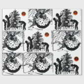 ZWARTE EN WITTE, kerst met edelstenen Cadeaupapier (Vlak)