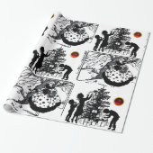 ZWARTE EN WITTE, kerst met edelstenen Cadeaupapier (Uitgerold)