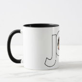Zwarte en witte kerst mok (Links)