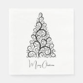 Zwarte en witte kerst servet (Voorkant)