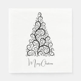 Zwarte en witte kerst servet