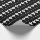 Zwarte en witte kerst sparen de boom cadeaupapier (Hoek)