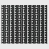 Zwarte en witte kerst sparen de boom cadeaupapier (Vlak)