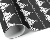 Zwarte en witte kerst sparen de boom cadeaupapier (Rol Hoek)