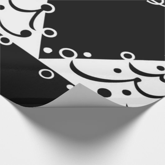 Zwarte en witte kerst sparen de boom cadeaupapier (Hoek)