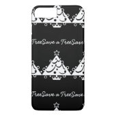 Zwarte en witte kerst sparen de boom Case-Mate iPhone case (Achterkant)