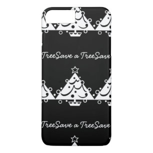 Zwarte en witte kerst sparen de boom Case-Mate iPhone case