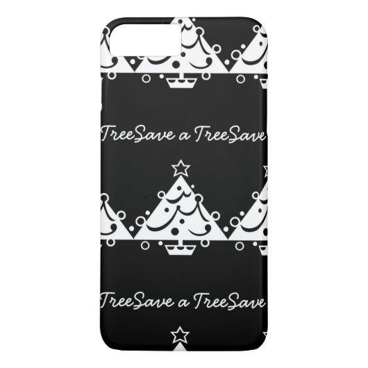 Zwarte en witte kerst sparen de boom Case-Mate iPhone case (Achterkant)