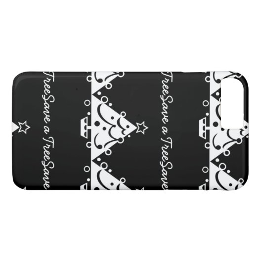 Zwarte en witte kerst sparen de boom Case-Mate iPhone case (Achterkant (Horizontaal))