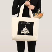 Zwarte en witte kerst sparen de boom grote tote bag (Voorkant (product))