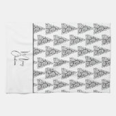 Zwarte en witte kerst theedoek (Horizontaal)