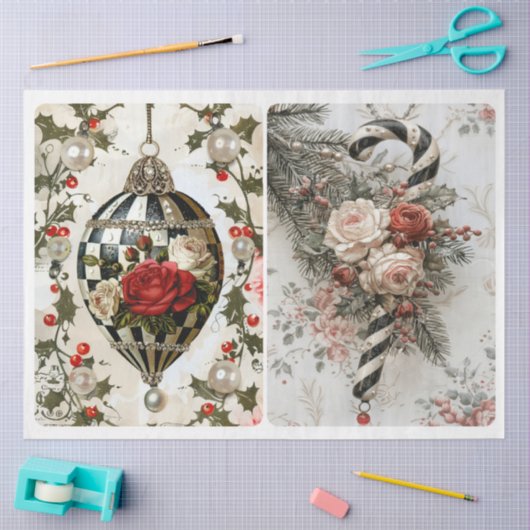 Zwarte en witte kerst tissuepapier (Craft)