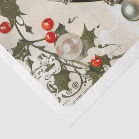 Zwarte en witte kerst tissuepapier (Detail)