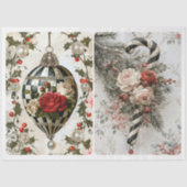 Zwarte en witte kerst tissuepapier (Voorkant)