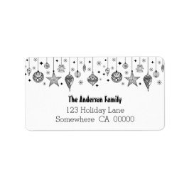 Zwarte en Witte Kerstbollen Etiket