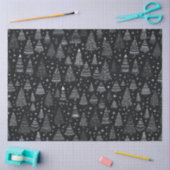 Zwarte en witte kerstbomen tissuepapier (Craft)