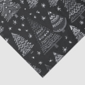 Zwarte en witte kerstbomen tissuepapier (Detail)
