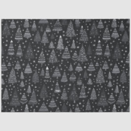 Zwarte en witte kerstbomen tissuepapier